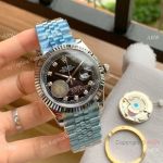 Replica Rolex Datejust 40 Watch Black Diamond Dial Jubilee Strap